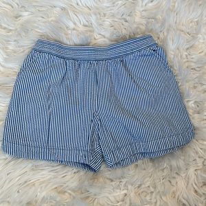 Lands End Girls Seersucker Blue and White Shorts